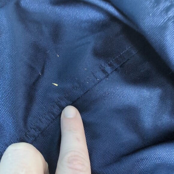 90s Nike Parka Sherpa Lined Stadium Jacket Long Men’s Size XXL Blue Big Swoosh - Picture 9 of 11